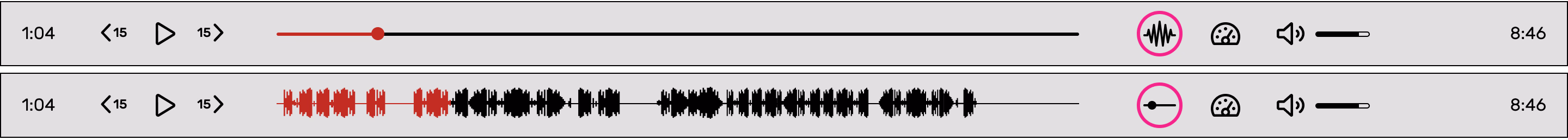 Scrubber and waveform navigation